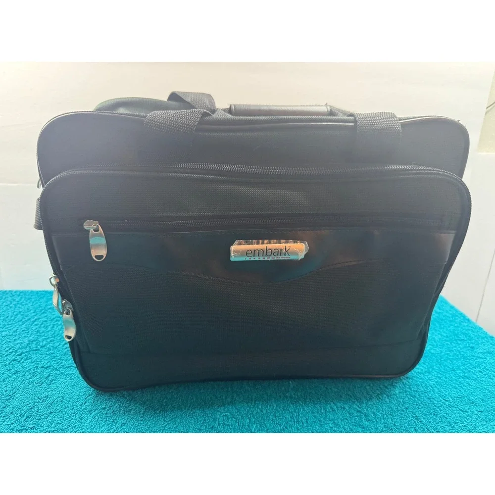 Embark Professional Messenger Bag Black Commuter Laptop Briefcase Shoulder Strap